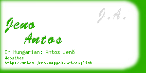 jeno antos business card